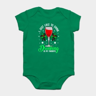 Funny Xmas Wine Drinking Christmas Gift Baby Bodysuit